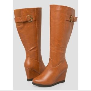 Ashley Stewart Buckle Tall Wide Calf Boot